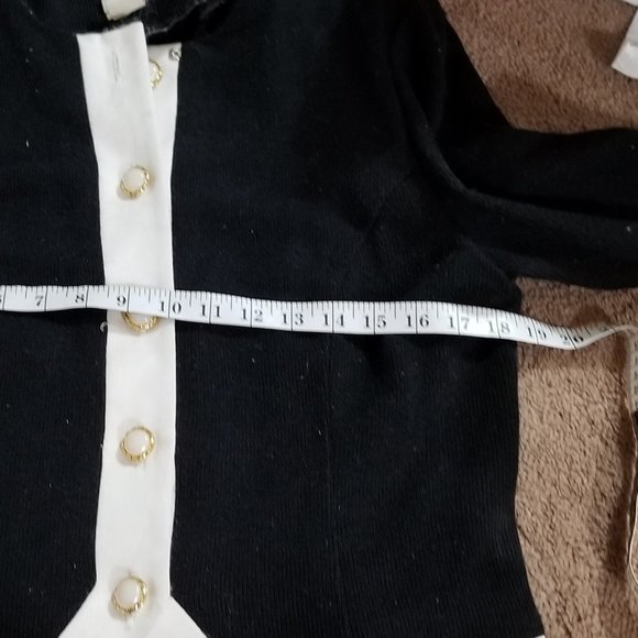 COPY - Elegant B&W Sweater Jacket/Top - Picture 5 of 13